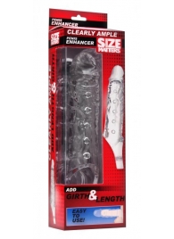 Прозразная закрытая насадка на пенис с поддержкой мошонки Clearly Ample Penis Enhancer - 22 см. - XR Brands - в Муроме купить с доставкой