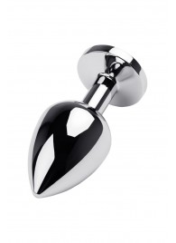 Серебристая коническая анальная пробка с красным кристаллом - 8 см. - ToyFa - купить с доставкой в Муроме