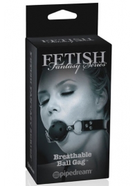 Черный кляп с дырочками Breathable Ball Gag - Pipedream - купить с доставкой в Муроме