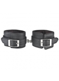 Черные фиксаторы для ног на цепи с мехом внутри - Lux Fetish - купить с доставкой в Муроме