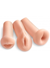 Комплект из 3 мастурбаторов All 3 Holes: вагина, анус, ротик - Pipedream - в Муроме купить с доставкой
