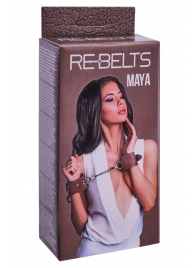 Коричневые кожаные наручники Maya - Rebelts - купить с доставкой в Муроме