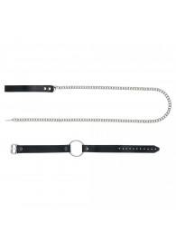 Черный поводок и чокер с кольцом Rada - Rebelts - купить с доставкой в Муроме