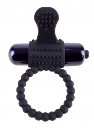 Черное эрекционное виброкольцо Vibrating Silicone Super Ring - Pipedream - в Муроме купить с доставкой