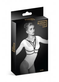 Черная упряжь на грудь Laura - Bijoux Pour Toi - купить с доставкой в Муроме