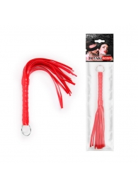 Красная плеть с рукоятью в оплетке - 28 см. - Notabu - купить с доставкой в Муроме