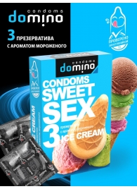 Презервативы для орального секса DOMINO Sweet Sex с ароматом мороженого - 3 шт. - Domino - купить с доставкой в Муроме