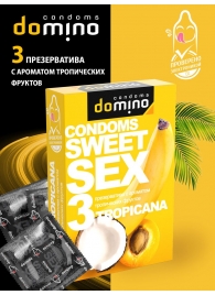 Презервативы для орального секса DOMINO Sweet Sex с ароматом тропических фруктов - 3 шт. - Domino - купить с доставкой в Муроме