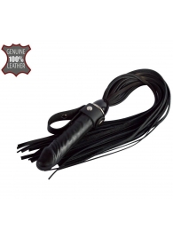 Черная плеть  Ковбой  с ручкой-фаллосом - 55 см. - Sitabella - купить с доставкой в Муроме