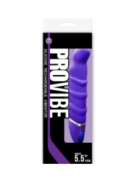Фиолетовый перезаряжаемый вибратор с ребрышками PROVIBE - 14 см. - NMC