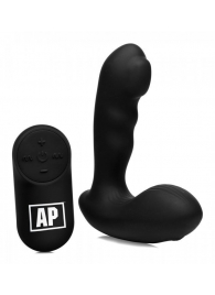 Черный стимулятор простаты Alpha-Pro 7X P-Milker Silicone Prostate Stimulator with Milking Bead - XR Brands - в Муроме купить с доставкой