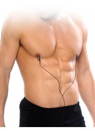 Черные электрические зажимы для сосков Shock Therapy Nipple Clamps - Pipedream - купить с доставкой в Муроме