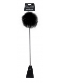 Черный стек Feather Crop с пуховкой на конце - 53,3 см. - Pipedream - купить с доставкой в Муроме