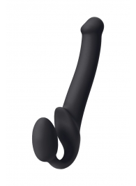 Черный безремневой страпон Silicone Bendable Strap-On M - Strap-on-me - купить с доставкой в Муроме
