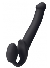 Черный безремневой страпон Silicone Bendable Strap-On M - Strap-on-me - купить с доставкой в Муроме