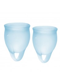 Набор голубых менструальных чаш Feel confident Menstrual Cup - Satisfyer - купить с доставкой в Муроме