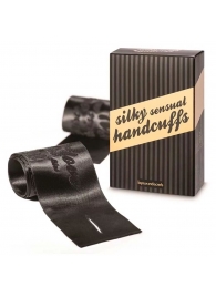 Черные ленты для связывания SILKY SENSUAL HANDCUFFS - Bijoux Indiscrets - купить с доставкой в Муроме