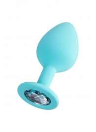 Мятная анальная втулка Brilliant с прозрачным кристаллом - 8 см. - ToyFa - купить с доставкой в Муроме