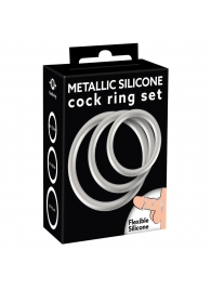 Набор из 3 эрекционных колец под металл Metallic Silicone Cock Ring Set - Orion - в Муроме купить с доставкой