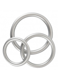 Набор из 3 эрекционных колец под металл Metallic Silicone Cock Ring Set - Orion - в Муроме купить с доставкой