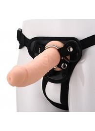 Черные трусики с телесной насадкой STRAP ON REAL DILDO - 21 см. - Dream Toys - купить с доставкой в Муроме