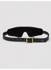 Черная плотная маска на глаза Bound to You Faux Leather Blindfold - Fifty Shades of Grey - купить с доставкой в Муроме