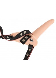 Телесный поясной страпон с вибрацией Vibrating Strap-On - 15,7 см. - Orion - купить с доставкой в Муроме