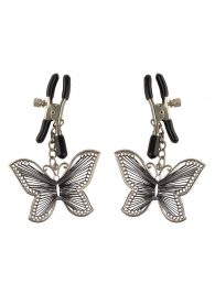 Зажимы на соски с бабочками Butterfly Nipple Clamps - Pipedream - купить с доставкой в Муроме