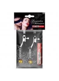 Оригинальные зажимы на соски с желтыми шариками - Notabu - купить с доставкой в Муроме