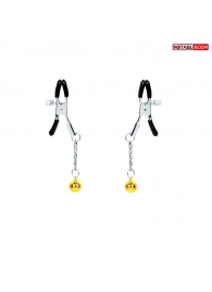 Оригинальные зажимы на соски с желтыми шариками - Notabu - купить с доставкой в Муроме