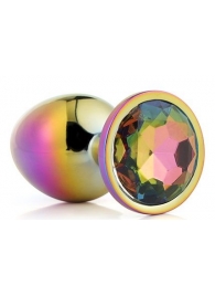 Голографическая анальная втулка с радужным кристаллом - 7,1 см. - Dream Toys - купить с доставкой в Муроме