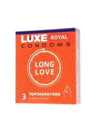 Презервативы с продлевающим эффектом LUXE Royal Long Love - 3 шт. - Luxe - купить с доставкой в Муроме