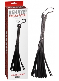 Черная многохвостая плеть Pleasure Whip - 46 см. - Chisa - купить с доставкой в Муроме