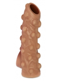 Телесная насадка с бугорками и открытой головкой Nude Sleeve M - 12 см. - KOKOS - в Муроме купить с доставкой