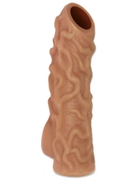 Телесная насадка с венками и открытой головкой Nude Sleeve L - 14 см. - KOKOS - в Муроме купить с доставкой