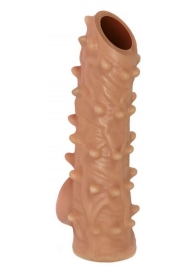 Телесная насадка с шипами и открытой головкой Nude Sleeve L - 14 см. - KOKOS - в Муроме купить с доставкой