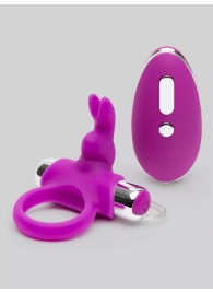 Лиловое виброкольцо с пультом ДУ Remote Control Cock Ring - Happy Rabbit - в Муроме купить с доставкой