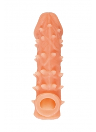 Телесная закрытая насадка с пупырышками Cock Sleeve Size L - 17,6 см. - KOKOS - в Муроме купить с доставкой