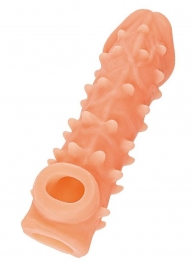Телесная закрытая насадка с пупырышками Cock Sleeve Size L - 17,6 см. - KOKOS - в Муроме купить с доставкой
