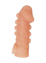 Телесная закрытая насадка с шишечками Cock Sleeve Size S - 13,8 см. - KOKOS - в Муроме купить с доставкой