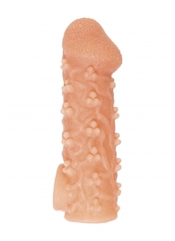 Телесная закрытая насадка с пучками шишечек Cock Sleeve Size S - 13,8 см. - KOKOS - в Муроме купить с доставкой