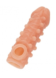 Телесная закрытая насадка с шариками Cock Sleeve Size S - 13,8 см. - KOKOS - в Муроме купить с доставкой