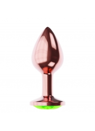 Пробка цвета розового золота с лаймовым кристаллом Diamond Emerald Shine S - 7,2 см. - Lola Games - купить с доставкой в Муроме