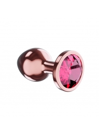 Пробка цвета розового золота с малиновым кристаллом Diamond Ruby Shine S - 7,2 см. - Lola Games - купить с доставкой в Муроме