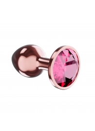 Пробка цвета розового золота с малиновым кристаллом Diamond Ruby Shine L - 8,3 см. - Lola Games - купить с доставкой в Муроме