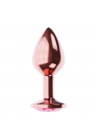 Пробка цвета розового золота с малиновым кристаллом Diamond Ruby Shine L - 8,3 см. - Lola Games - купить с доставкой в Муроме
