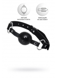 Черный кляп-шар на кожаных ремешках Anonymo - ToyFa - купить с доставкой в Муроме