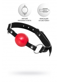 Красный кляп-шар на черных ремешках Anonymo - ToyFa - купить с доставкой в Муроме