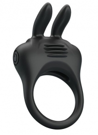 Черное эрекционное кольцо с вибрацией Davion - Baile - в Муроме купить с доставкой