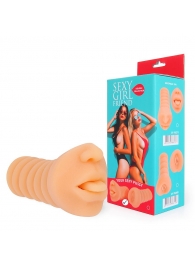Телесный мастурбатор-ротик с высунутым язычком - Bior toys - в Муроме купить с доставкой